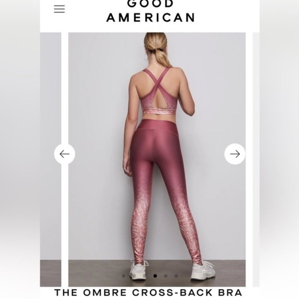 Good American Ombré Cross Over Back Sports Bra - Picture 4 of 15